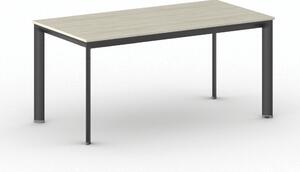 Kancelářský stůl PRIMO INVITATION, černá podnož, 1600 x 800 mm, dub přírodní