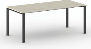 Jednací stůl PRIMO INFINITY s černou podnoží 2000 x 900 x 750 mm, dub přírodní