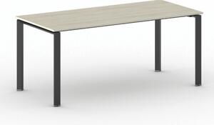 Jednací kancelářský stůl PRIMO INFINITY, 180x90 cm, černá podnož, dub přírodní