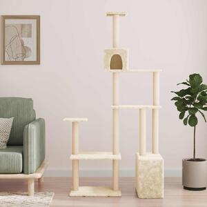 Kočičí strom se škrabacími sloupky sisal Krémová 177,5 cm 172389