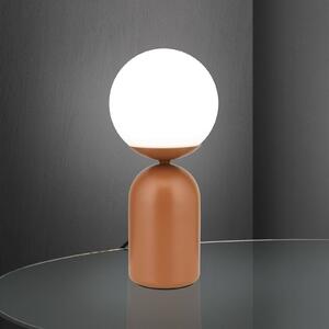 Stolní lampa Stanley, korálově červená, výška 32 cm, keramika/sklo