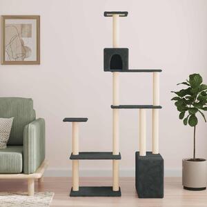 Kočičí strom se škrabacími sloupky sisal Tmavě šedá 177,5 cm 172391