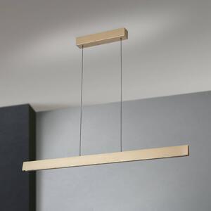 ORION LED závěsné svítidlo Tara, zlatá barva, délka 120 cm, hliník/ocel, stmívatelný, Mosaz / zlato, Obývací pokoj / jídelna, Hliník, Moderní