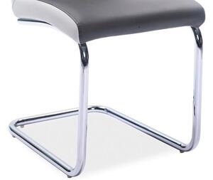 H342 jídelní židle, ekokůže šedá/bílá