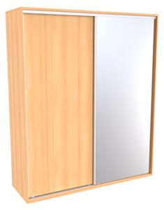 Šatní skříň FLEXI 2 se zrcadlem Varianta barvy: Buk, Šířka: 200 cm, Výška: 220 cm