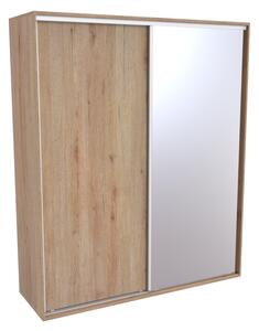 Šatní skříň FLEXI 2 se zrcadlem Varianta barvy: Dub natur (dub sonoma), Šířka: 180 cm, Výška: 240 cm