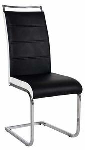 H441 jídelní židle, ekokůže černá/lem bílá