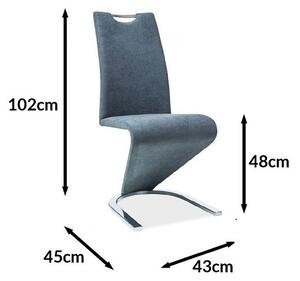 H-090 jídelní židle, tmavě šedá látka/chrom