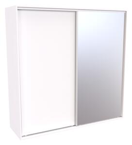 Šatní skříň FLEXI 2 se zrcadlem Varianta barvy: Bílá, Šířka: 220 cm, Výška: 220 cm
