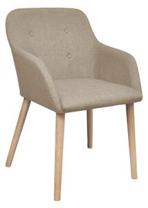 Jídelní židle 4 ks béžové textil a masivní dubové dřevo