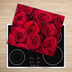 Skleněná krájecí deska růže 60x52 cm