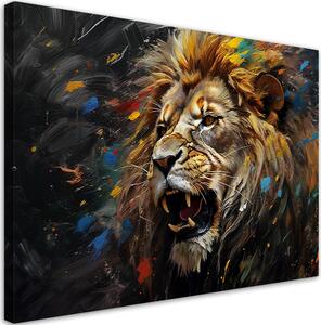 Obraz na plátně Lev na lovu Rozměry: 60 x 40 cm
