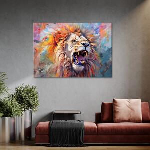 Obraz na plátně Mohutný lev a barvy Rozměry: 60 x 40 cm