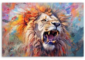 Obraz na plátně Mohutný lev a barvy Rozměry: 60 x 40 cm