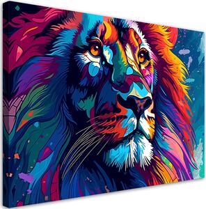 Obraz na plátně Abstraktní barevný lev Rozměry: 60 x 40 cm