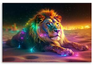 Obraz na plátně Majestátní lev odpočívá Rozměry: 60 x 40 cm