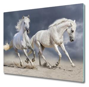 Skleněná krájecí deska Pláž bílé koně 60x52 cm