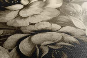 Obraz impresionistický svět květin v sépiovém provedení