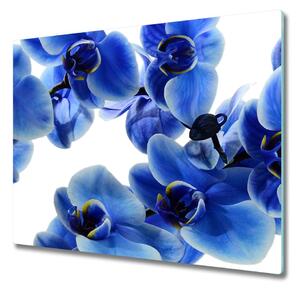 Skleněná krájecí deska Modrá orchidej 60x52 cm