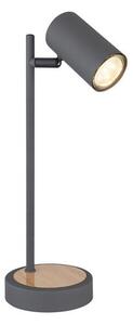 GLOBO 57910TG ROBBY stolní lampička 1xGU10 V350mm grafit, imitace dřeva