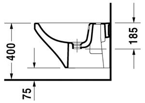 Duravit DuraStyle - Závěsný bidet, 1 otvor pro armaturu propíchnutý, 37x54 cm, bílý 2287150000