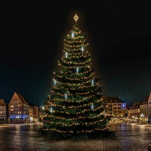 DECOLED LED světelná sada na vánoční stromy vysoké 21-23 m, teplá bílá s padajícím sněhem
