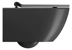 GSI PURA závěsná WC mísa, Swirlflush, 36x55 cm, černá dual-mat