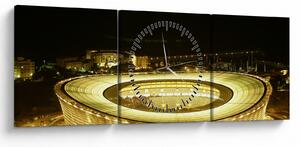 Obraz - fotbalový stadion (s hodinami) (90x30 cm)