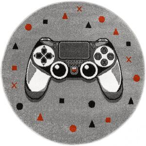 Koberec Lima G928A Gamepad světle šedý / tmavě šedý kruh