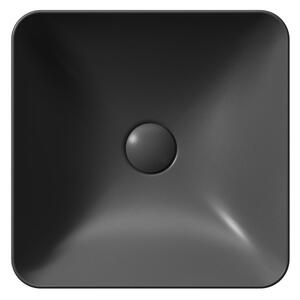 GSI, SAND keramické umyvadlo na desku 38x38 cm, černá matná, 903826