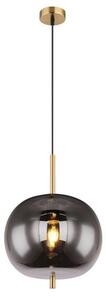 GLOBO 15345H1MM BLACKY I závěsné svítidlo 1xE27 D300mm černá matná, mosaz, kouřová