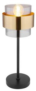 GLOBO 15560T MILLEY stolní lampička 1xE27 V470mm černá matná, mosaz
