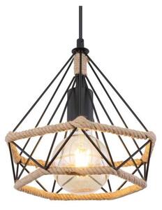GLOBO 69029H2 ULLEU závěsné svítidlo D250mm 1xE27 černá, béžová