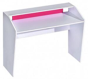 TRUFEL 9 psací stůl 120, bílá/růžová