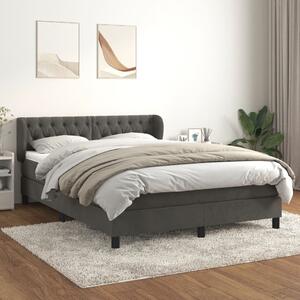 Box spring postel s matrací tmavě šedá 140x200 cm samet 3127674