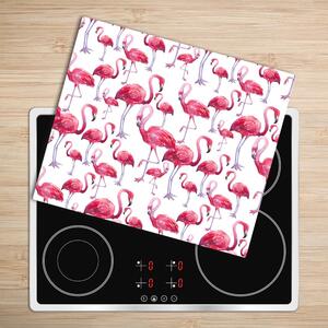 Skleněná krájecí deska Flamingos 60x52 cm