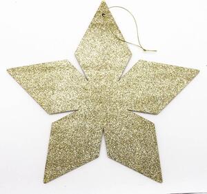 DECOLED Vánoční ozdoba zlatá hvězda, 2D, 30 cm