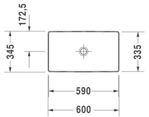 Duravit DuraSquare- Umyvadlová mísa, 60x34,5cm, bílá 2355600000