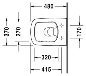 Duravit DuraStyle Compact - závěsné WC 37x48 cm, funkce Duravit Rimless, D 2571090000