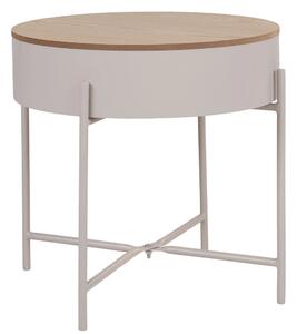 Nordic Living Béžový kovový odkládací stolek Sisko 40 cm