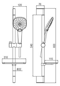 Alpi Idroterapia - sprchová souprava, ruční sprcha SELECT 120mm, chrom KI081