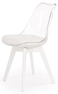 Jídelní židle SCK-245 bílá/transparentní