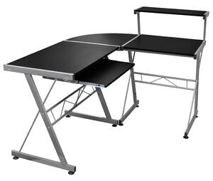 Rohový počítačový stůl černý 132 x 112 x 99 cm kompozitní dřevo 20585