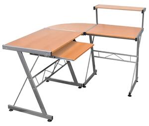 Rohový počítačový stůl Hnědý 132 x 112 x 99 cm kompozitní dřevo 20586