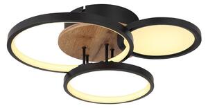 GLOBO 67273-30 SID stropní svítidlo LED 30W/1500lm 3000K černá, opál, imitace dřeva