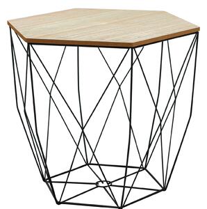 Tutumi - Příruční stolek - přírodní/černá - 35x35x34 cm