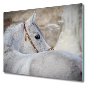 Skleněná krájecí deska Bílý arabský kůň 60x52 cm