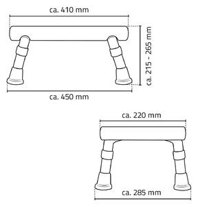 Stolička na nohy, výškově nastavitelná, bílá A0102601