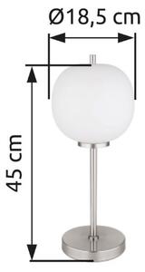 GLOBO 15345TNO BLACKY I stolní lampička V450mm 1xE14 matný nikl, bílá