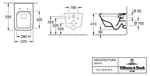 VILLEROY & BOCH ARCHITECTURA - COMBI PACK WC závesné DirectFlush+sedátko s pokl.SoftClosing, biela Alpin CeramicPlus, 5685HRR1